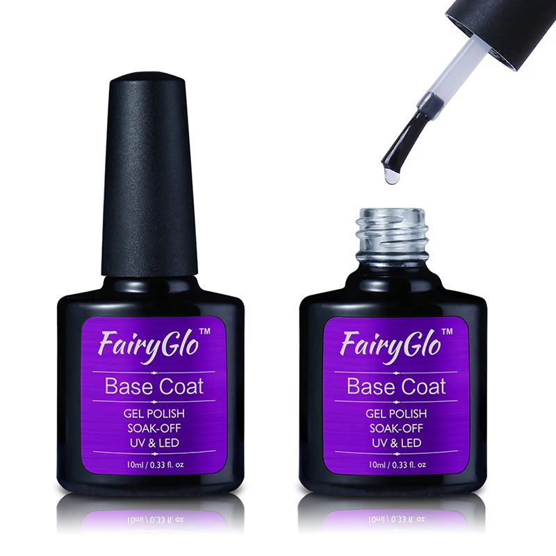 FairyGlo 10ml Top Base Primer Soak Off UV Gel Nail Polish Stamping