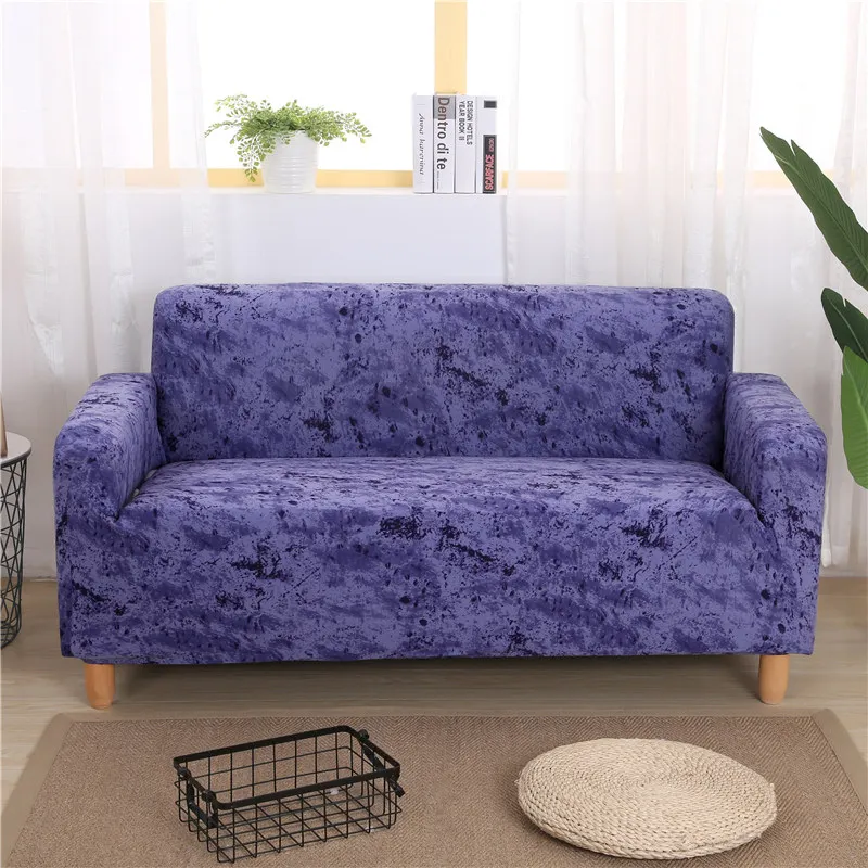 Спандекс секционные чехлы для диванов Большая гибкость эластичный чехол для дивана для гостиной Темный цветочный принт 3 сиденья cubre cover - Цвет: color 18