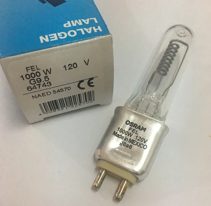 Галогенная лампа для OSRAM FEL 64743 120V 1000 W, лампа NAED 54570 LIF CP/77 120V1000W, инфракрасное Отопление, STTV сценическое студийное освещение