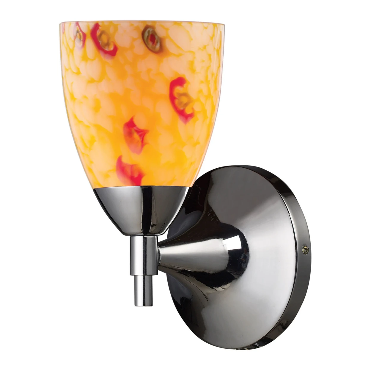 ELK Lighting Celina 1 Light Sconce In Polished Chrome And Yellow Glass