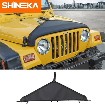 

SHINEKA Engine Bonnets Exterior Engine Cover Canvas Car Front Hood Cover Protector Accessories For Jeep Wrangler TJ 1997-2006
