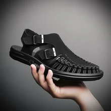 Мужские сандалии гладиаторы Повседневная римская обувь наружные дышащие мужские сандалии летние удобные легкие сандалии Hombre Большие размеры 45