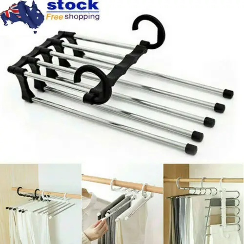 

Pants rack shelves 5in1 Stainless-Steel Multi-functional Wardrobe Magic Hanger