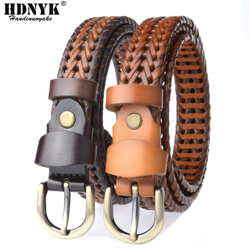 

Hot Designer Weave Belt Famous Brand Luxury Hand-knitted Belts Women Belts Female Strap Leather Alloy Buckle Waistband