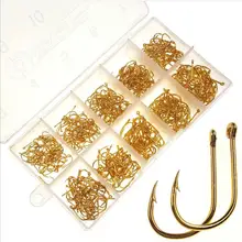 Высокоуглеродистая сталь рыболовные крючки 500 шт./кор. Карп рыболовные крючки, Размер 3-12 золотой колючий крючок YG2