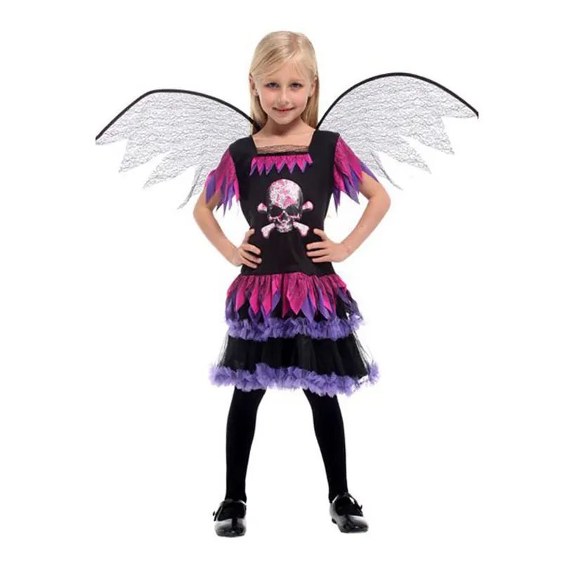 Umorden Purim Children's Day Halloween Angel Costume for Girls Black ...