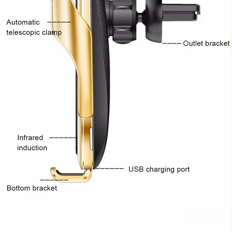 HUKU Qi автомобильное беспроводное зарядное устройство для iPhone 11 Pro Xs Max Xr samsung S10 S9 Note10 Автоматическая быстрая Беспроводная зарядка автомобильный держатель телефона