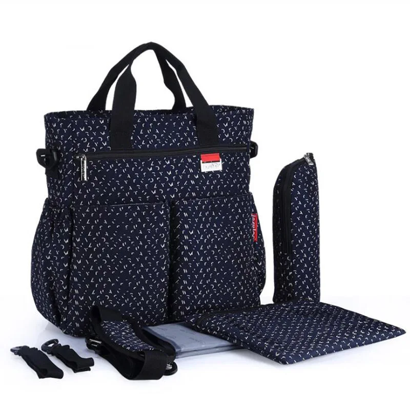 Многофункциональные сумки для подгузников, сумка для мам, сумки для подгузников для мам, сумки для подгузников в цветочном стиле, сумка для детских колясок, сумка для ухода за ребенком - Цвет: Dot Blue