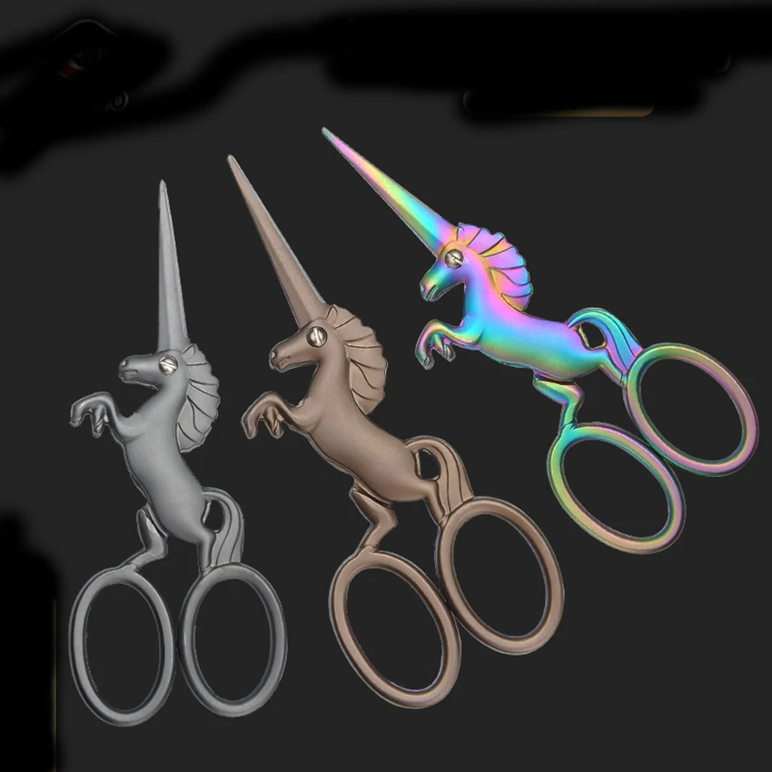 

Stainless Steel Retro Scissors Creative Horse Shape Shear Cross Stitch Cloths Cutter Household Straight Blade Craft Hand Scissor