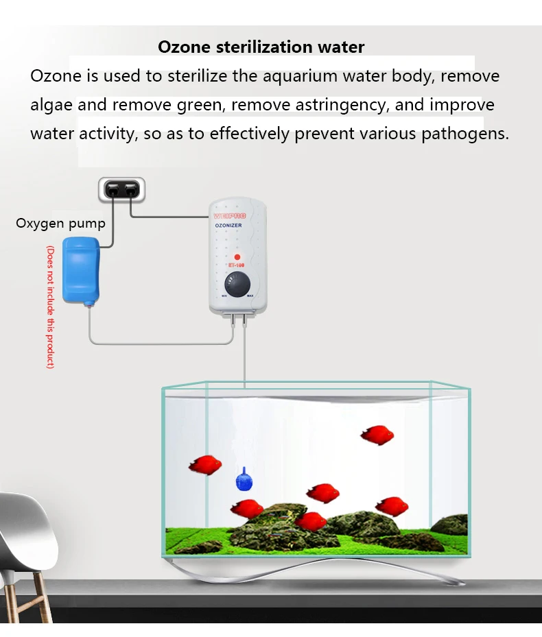 Weipro аквариум генератор озона для аквариума Средний аквариум для рыбок генератор озона аквариума озона стерилизации водорослей