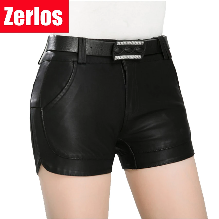2024 new arrival Women's spring autumn Fashion PU Leather Shorts Lady's Mid-Waist Short sexy Shorts Pants 2