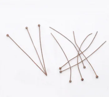 

DoreenBeads Copper Ball Head Pins Antique Copper 5cm(2") long, 0.5mm ( gauge), 30 PCs new
