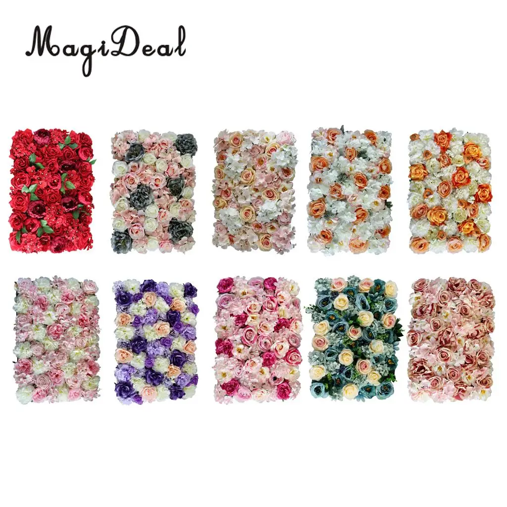 

Artificial Rose Flower Wall Panels Wedding Anniversary Venue Flower Arrangement DIY Art Decor Photo Backdrops