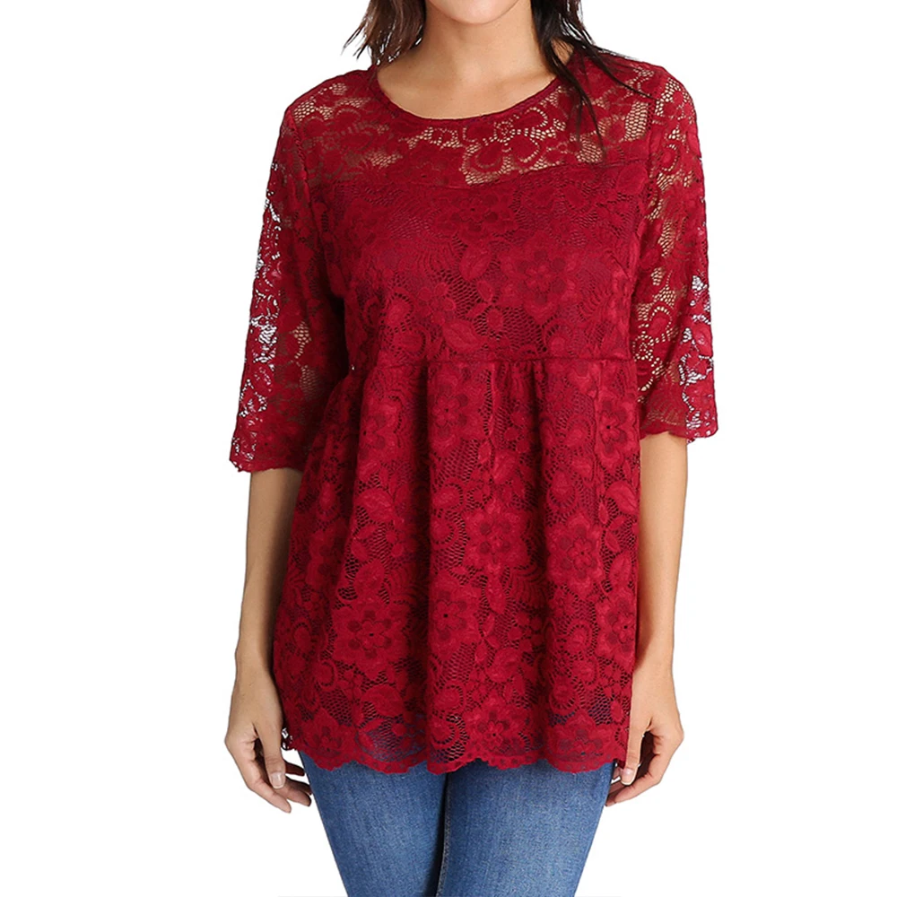 

Women T-Shirt Plus Size Fashion Half Sleeve Sexy Lace Tshirt O Neck Solid Tops Summer Ladies Casual Streetwear Femme Shirts D40