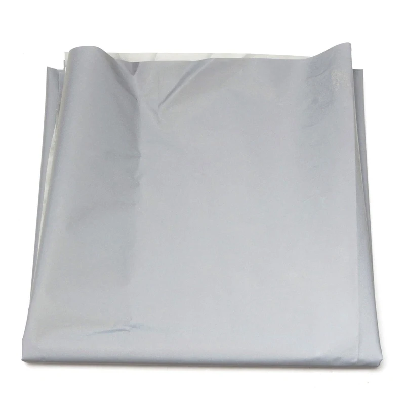 Высокое качество 1x1 м серебро Выделите химическое волокно Светоотражающая Предупреждение безопасности ткань для безопасности украшения для одежды, аксессуары