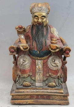 

bi001617 China Folk Copper Bronze Color Painted Fu De Zheng Shen God of the Earth Buddha