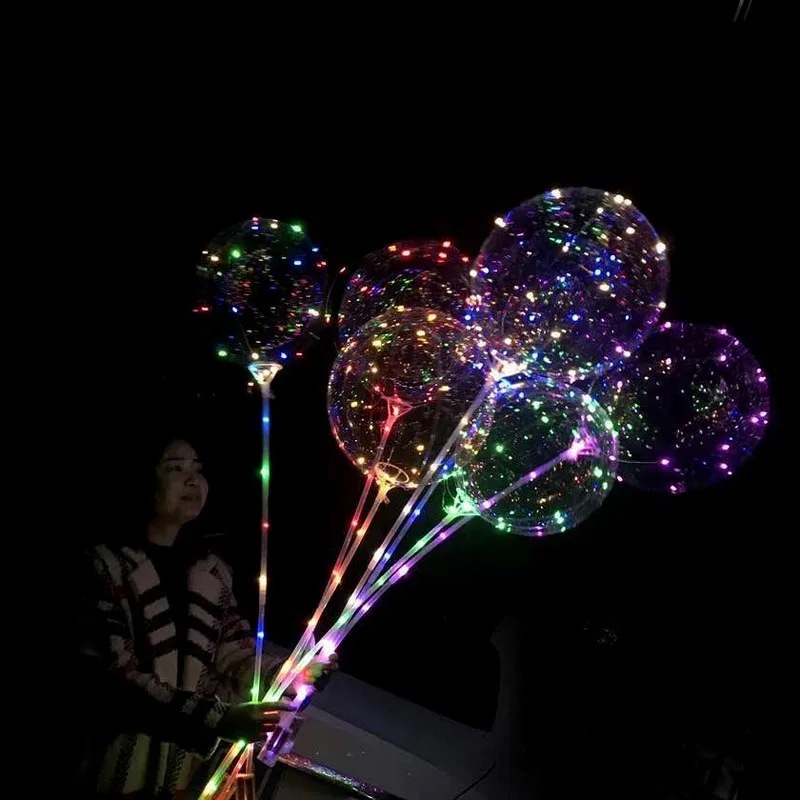 18 дюймов светящийся светодиодный шар с палкой прозрачный день Святого Валентина свадебные украшения шары haha998