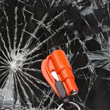 Mini Car Window Breaker Emergency Safety Hammer survival knife with Key Chain glass breaker tool cutter navajas supervivencia