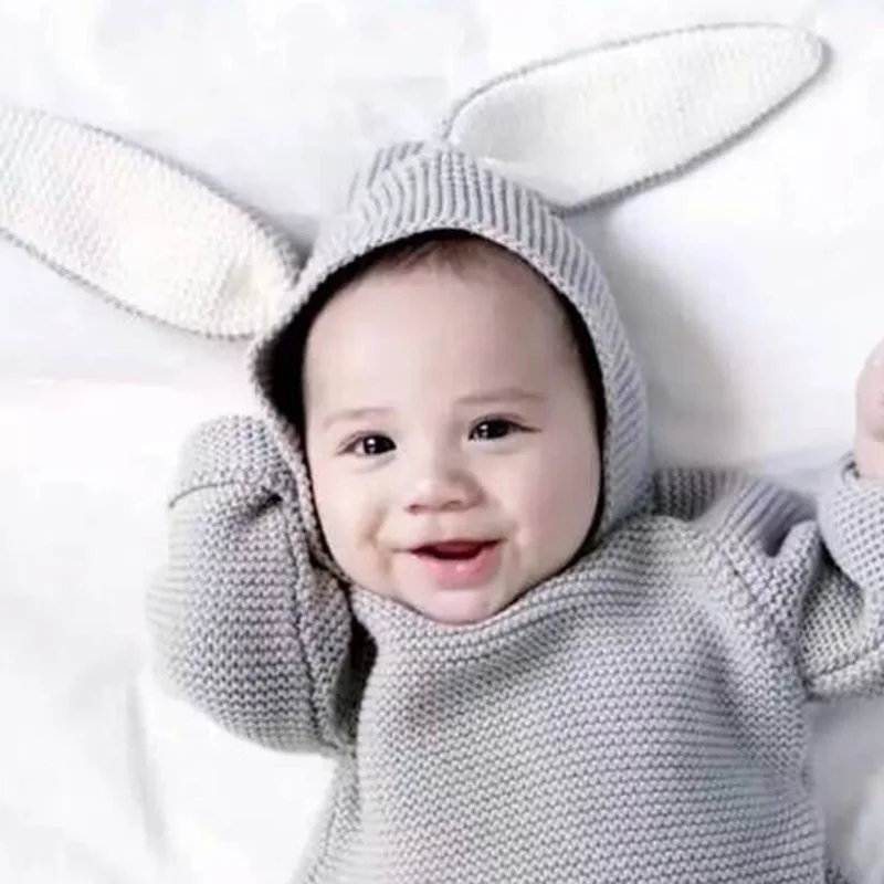 

1-5Y Autumn New Baby Boys Sweaters 3D Rabbit Cotton Sweater Kids Girls Knitted Sweater for Girls Boys Vest
