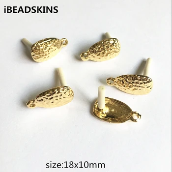 

New arrival! 18x10mm 50pcs/lot gold color Zinc alloy oval-shape earrings base accessories for Earrings DIY ( as shown)