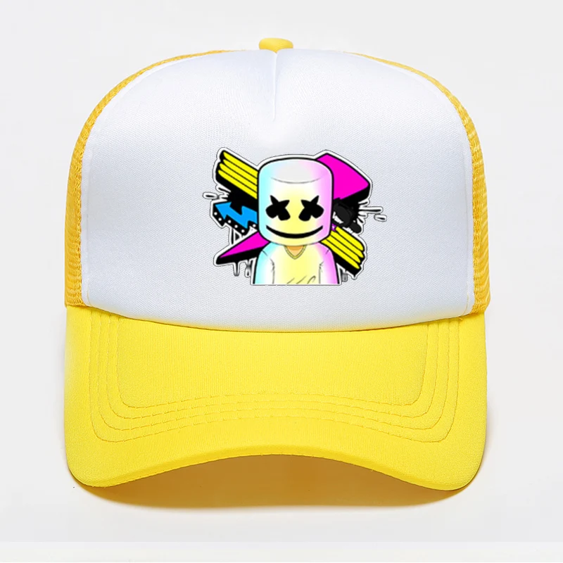 Модная цветная бейсбольная кепка с принтом Marshmello женская и Мужская Панк Хип хоп