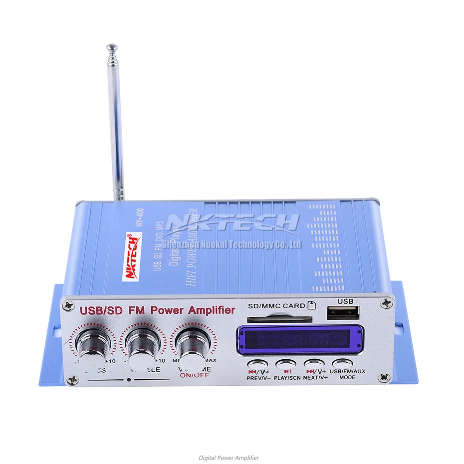 Автомобильный мини усилитель мощности NKTECH цифровой плеер 2x20 Вт Hi Fi FM стерео с ЖК