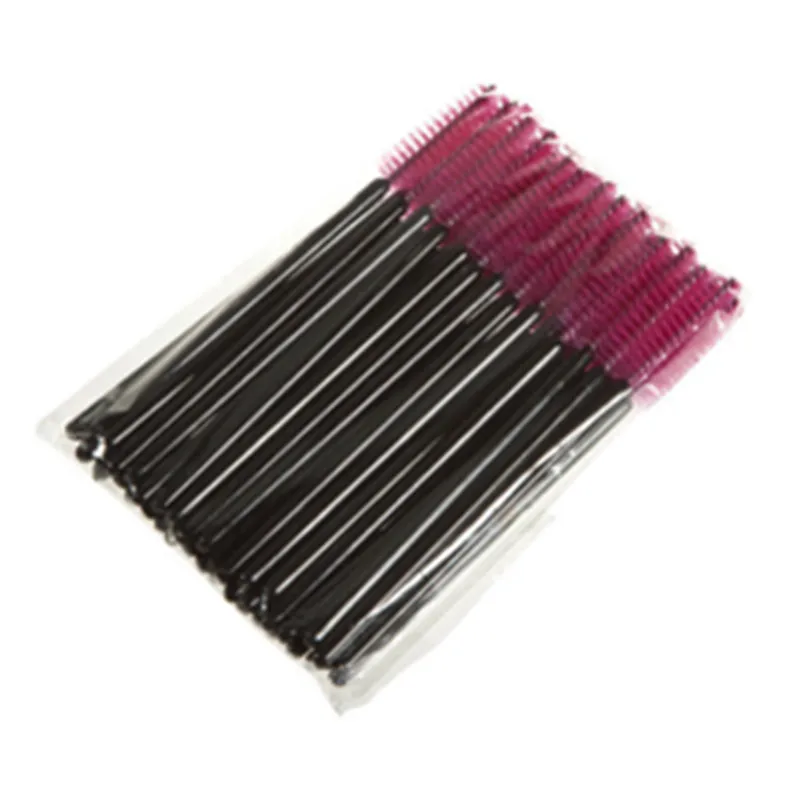 Black-Red Разноцветные кисти для туши для ресниц, палочки для наращивания ресниц, одноразовые кисти, палочка для ресниц, мини-кисти для макияжа, косметический инструмент - Handle Color: Black-Red