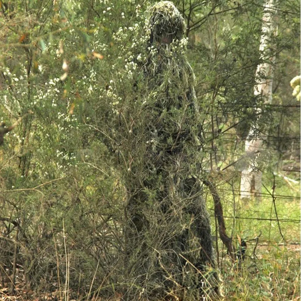 Ghillie костюм Лесной камуфляж охотничий камуфляж 3-D Премиум охотничий камуфляж 4 шт+ сумка