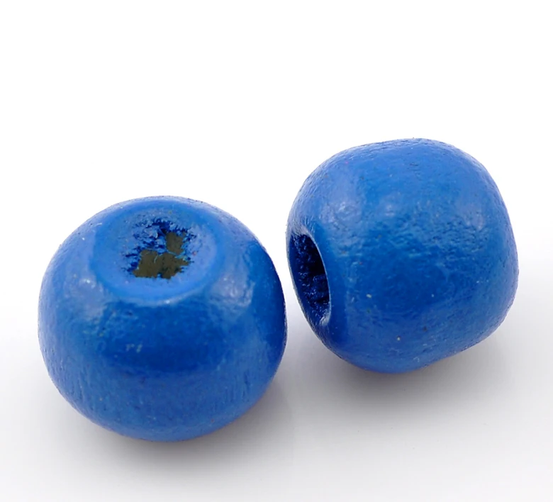 

DoreenBeads Wood Spacer Beads Round Blue About 10.0mm( 3/8") x 9.0mm( 3/8"), Hole: Approx 3.0mm, 75 PCs 2015 new