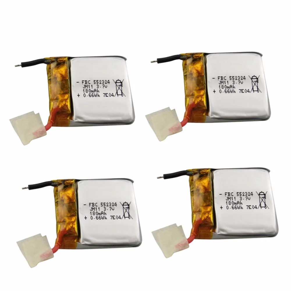 4PCS SYMA X20 3.7V 180mah Lithium Battery for Aircraft Spare Parts UAV Accessories