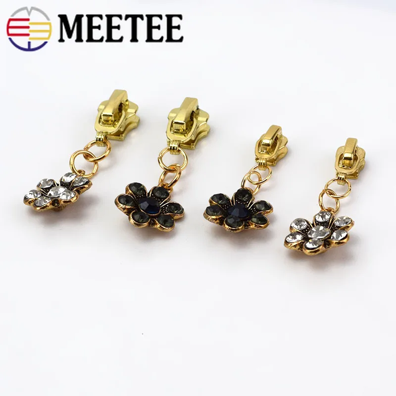 Meetee 5 шт. 3#/5# металлические застежки-молнии для металлических молний костюм "сделай сам" украшение молния головка Швейные скобяные изделия Аксессуары ZT009