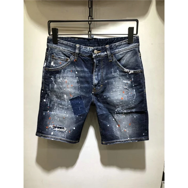 Hot Summer Skinny Denim Shorts Men Stretch Slim Fit Short Jeans Mens Designer Cotton Casual Distressed Shorts Hip Hop shorts