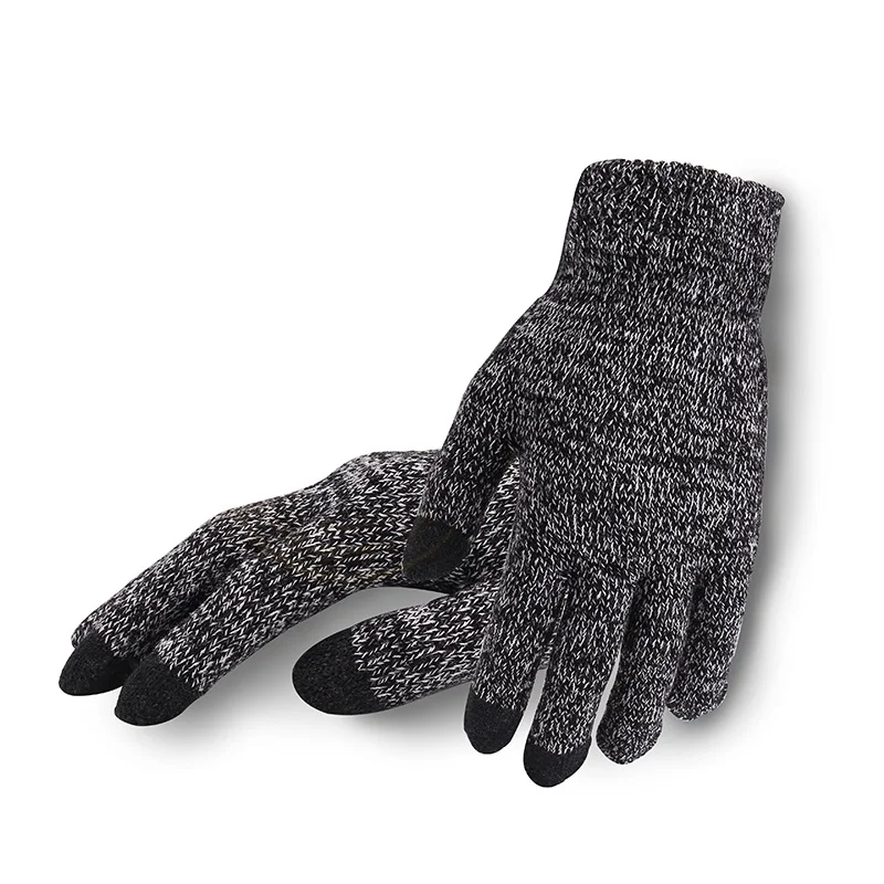 Men Knitted Gloves Thicken Touch Screen High Quality Male Warm Wool Cashmere Gloves Winter Autumn Women Mitten