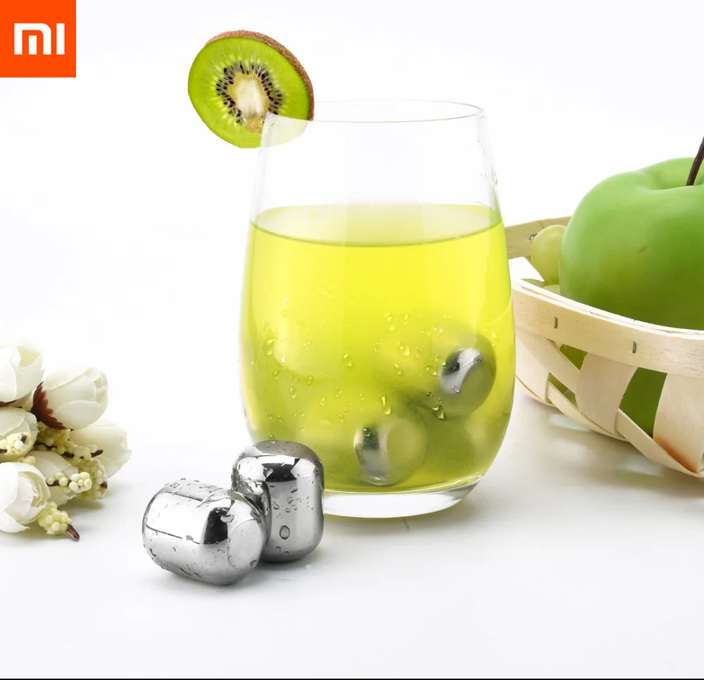 

Xiaomi Circle Joy Ice Cube 304 Stainless Steel Cooler Stone Washable Long-term Use Ice Maker for Whiskey Wine Corks fruit juice