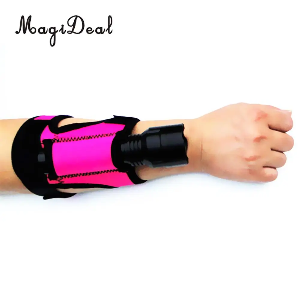 MagiDeal 3mm Neoprene Hand Free Flashlight Light Holder Glove Scuba Diving Dive Underwater LED Torch Mount Holster Equipment