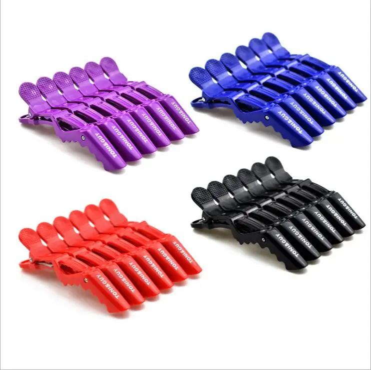 

6Pcs Professional Alligator Clip Hairdressing Tool Plastic Hair Salon Duckbill Clip Perm Hair Dye Positioning Partition Clip