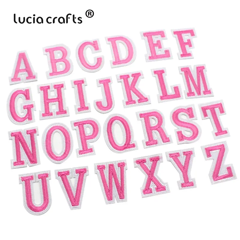 Lucia ремесла цифры Алфавит буквы нашивки вышитые железные на патч для Бейджи для одежды паста для сумки брюки Швейные L0404 - Цвет: Style12 40x51mm26pcs