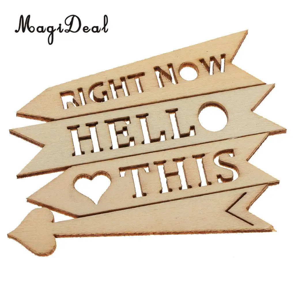 50pcs DIY Wooden Crafts  Handicraft Arrow Signs Die Cutting Wood Embellishment for Scrapbooking Wedding Home Party Decoration