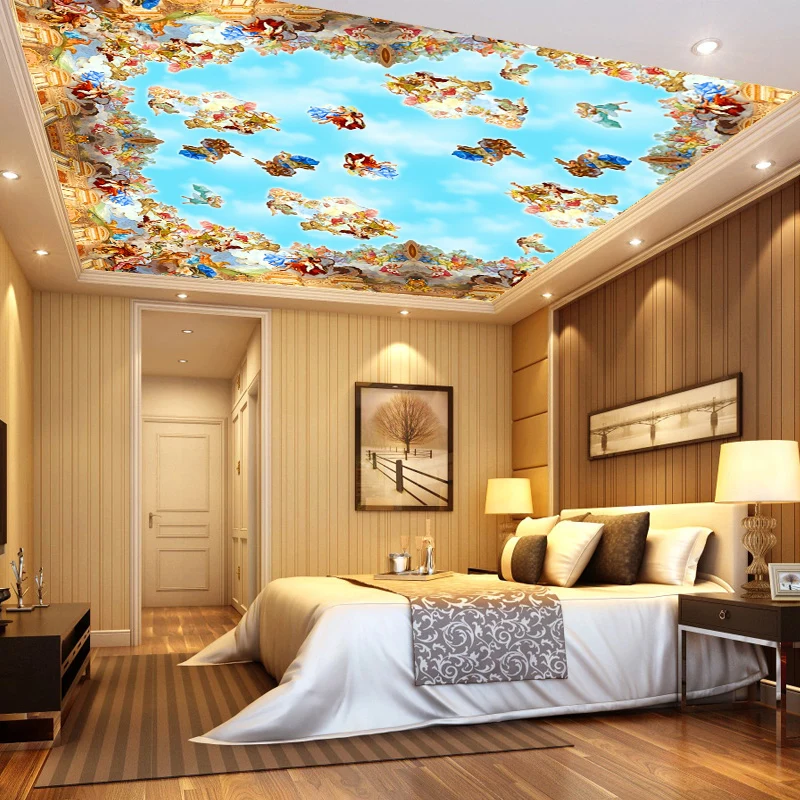 Beibehang пользовательские обои 3D бар отеля Европейский ретро потолочные фрески большой Фреска небо гостиная спальня потолок 3d обои