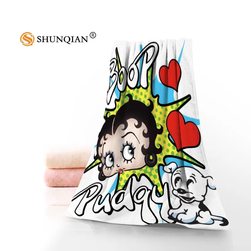 Новый пользовательский Betty Boop полотенце с принтом Хлопковое полотенце/банные