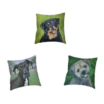 

Cute Dog Pattern Printed On Cushion Cover Golden Retriever Labrador German Shepherd Furniture Sofa Decoration Pillow Covers