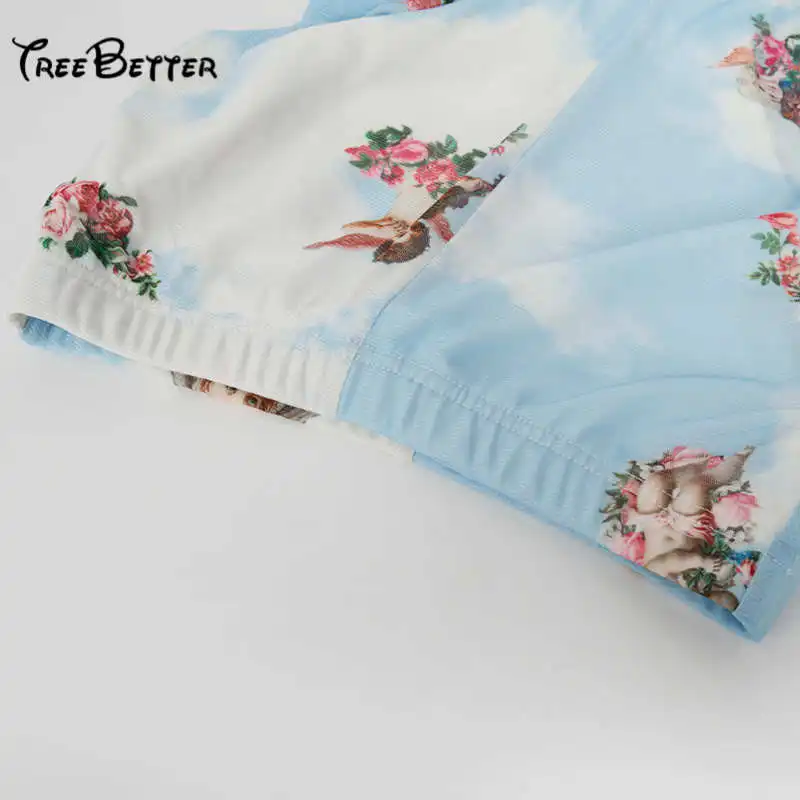 Summer Mesh Double Patchwork 2019 Cupid Printed Bell Female Sense Screen Stitching Casual Long Flare Pants Summer Mesh Double Patchwork 2019 Cupid Printed Bell Female Sense Screen Stitching Casual Long Flare Pants