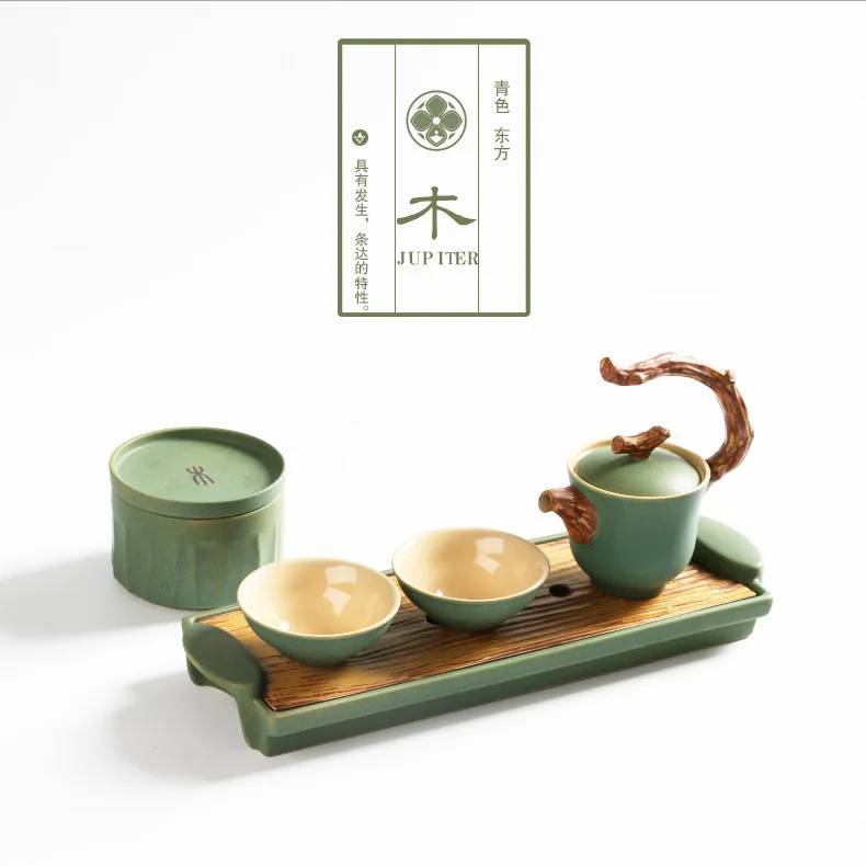 

Dehua China ceramic tea set 1 pot 2 cups travel tea set teapot tea cups with ceramic tea tray