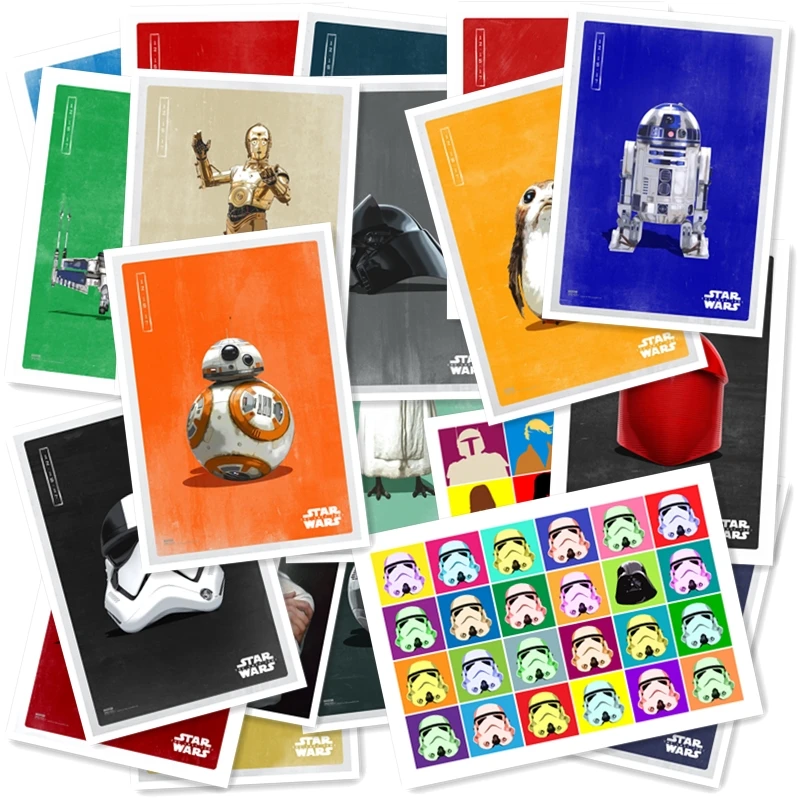 

Star Wars 20/pcs PVC Series 4 Stickers Travel Suitcase Wall Pencil Box Bike Phone Sliding Plate Graffiti Styling