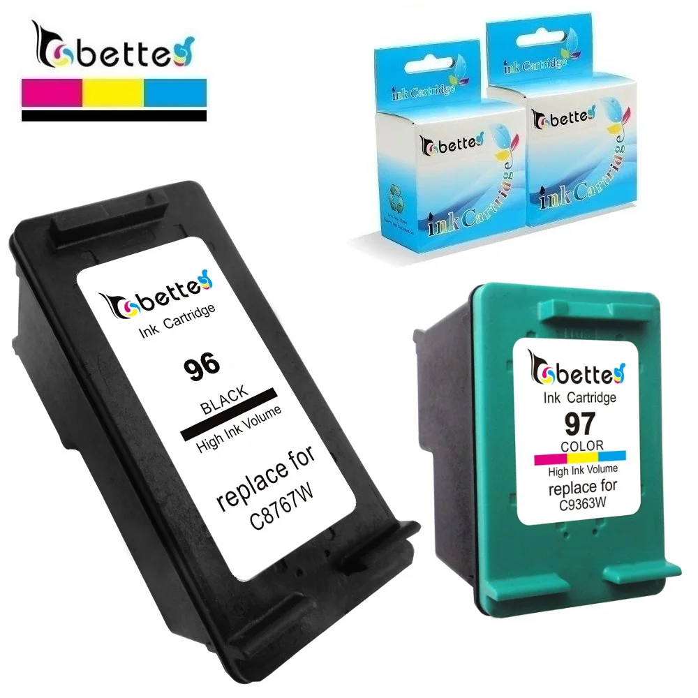 2PK,Printer Ink Cartridges for HP 96 97 C8767WN C9363WN hp96 hp97