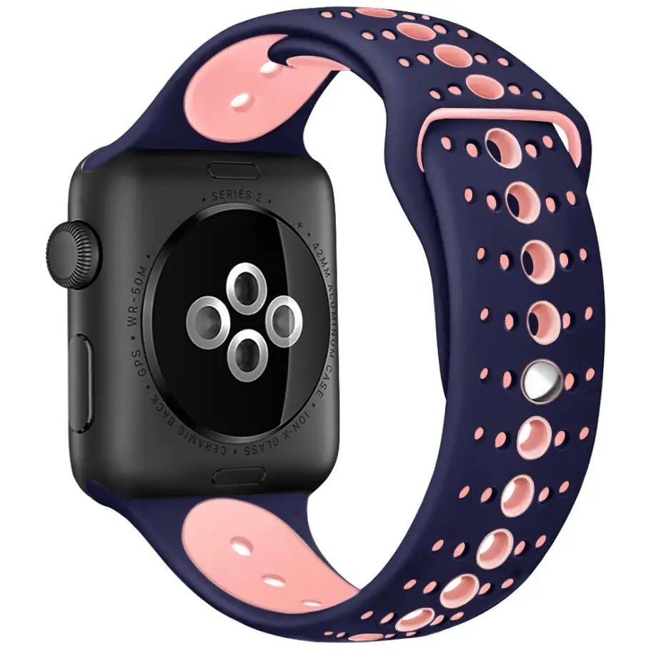 10 Colors Silicone Sport WatchBand For iWatch 38mm 42mm 40mm 44mm Apple Watch Series 1 2 3 4 Replacement Wrist Bracelet Strap