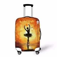 Плотные эластичные Защитные чехлы для багажа с рисунком балетной девушки на молнии для 18-30 дюймов, чехол, водонепроницаемый чехол для танцевального костюма