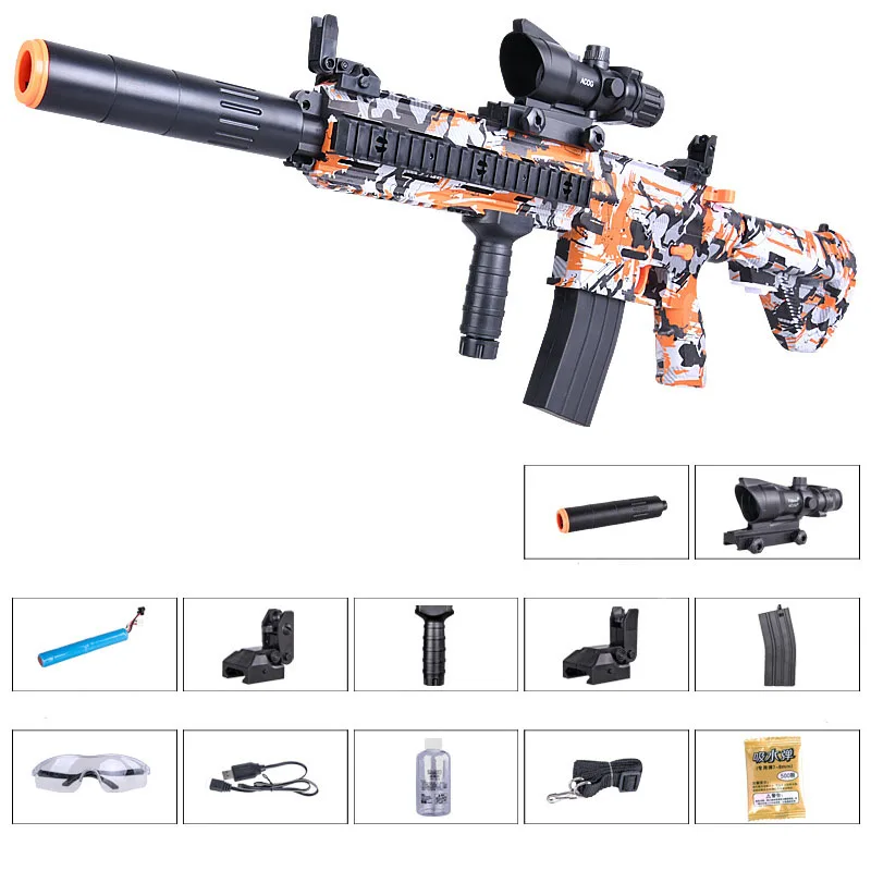 Zhenio juguete M416 mano de juguete PISTOLA DE PULVERIZACIÓN lectrica Gel Bola de agua para niños al aire libre Hobby - 1