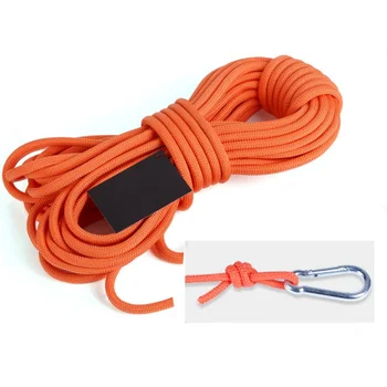 

Outdoor Climbing Rope Tree Wall Climbing Equipment Gear Survival Fire Escape Safety Rope Carabiner 10m 15m 20m 30m high Quality