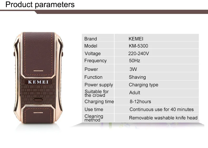 KEMEI KM-5300 Мини Портативный Перезаряжаемый электробритва для мужчин уход за лицом триммер для волос удаление волос триммер для бороды